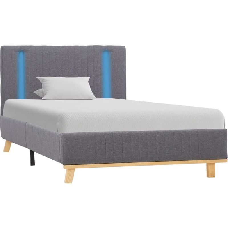 

Estructura de Cama con LED Tela Gris Claro 100x200 cm - Gris - Vidaxl