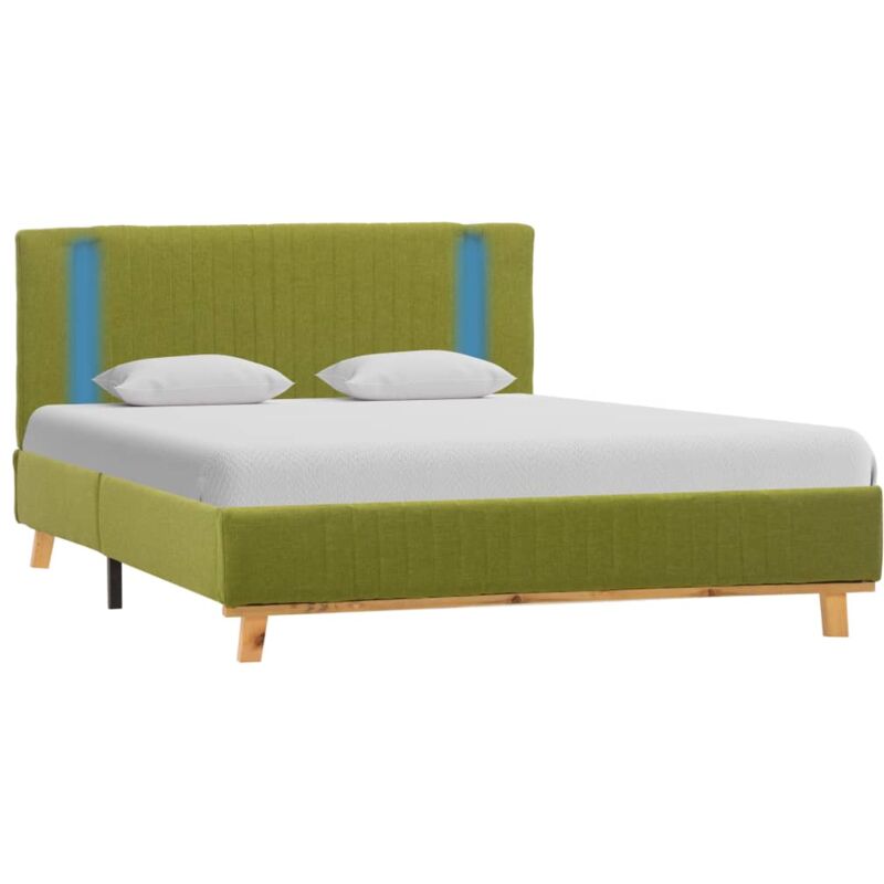 

Estructura de Cama con LED Tela Verde 120x200 cm - Verde - Vidaxl