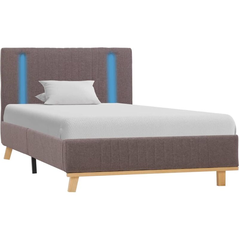 

Estructura de Cama con LED Tela Gris Topo 90x200 cm - Gris Topo - Vidaxl