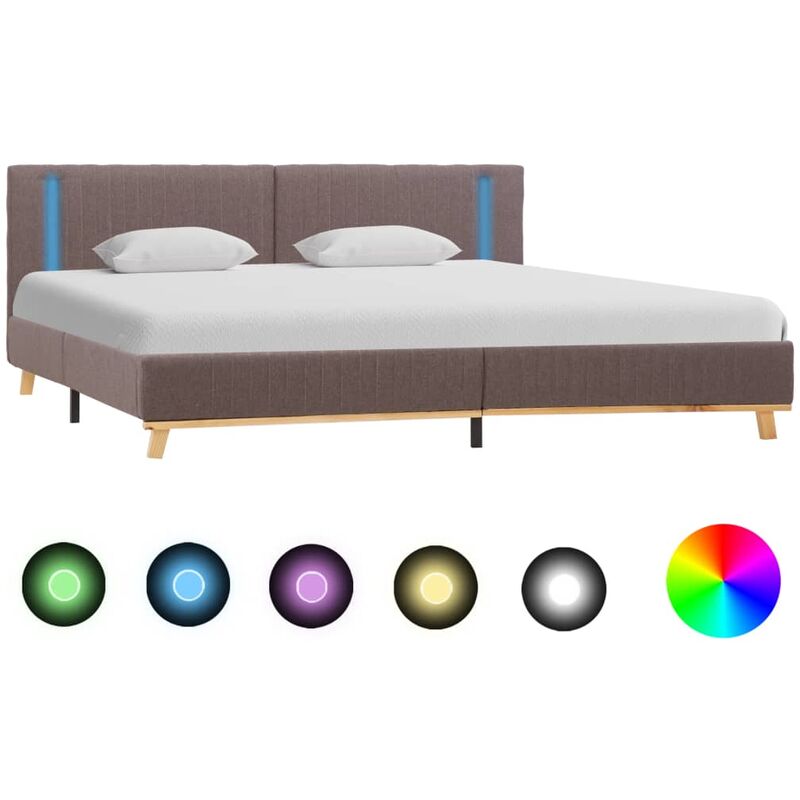 

Estructura de Cama con LED Tela Gris Topo 160x200 cm - Gris Topo - Vidaxl