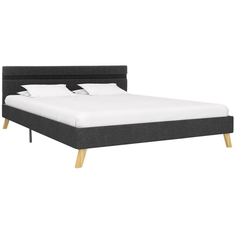 

Estructura de Cama con LED Tela Gris Oscuro 140x200 cm - Gris - Vidaxl