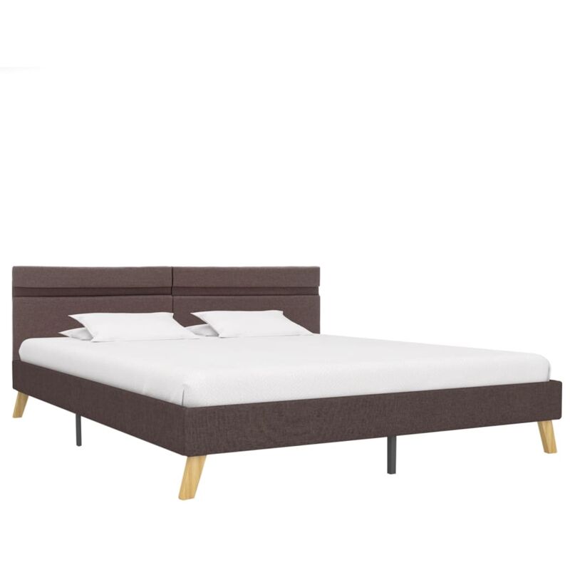 

Estructura de Cama con LED Tela Gris Topo 180x200 cm - Marrón - Vidaxl