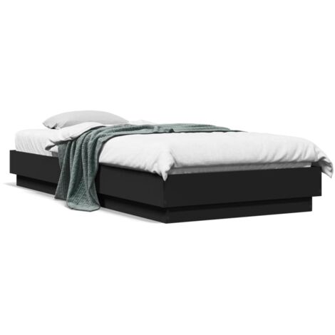 Estructura de cama con luces LED negro 100x200 cm vidaXL