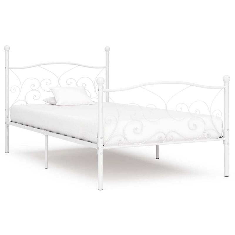 

Estructura de cama con somier metal blanco 100x200 cm - Blanco