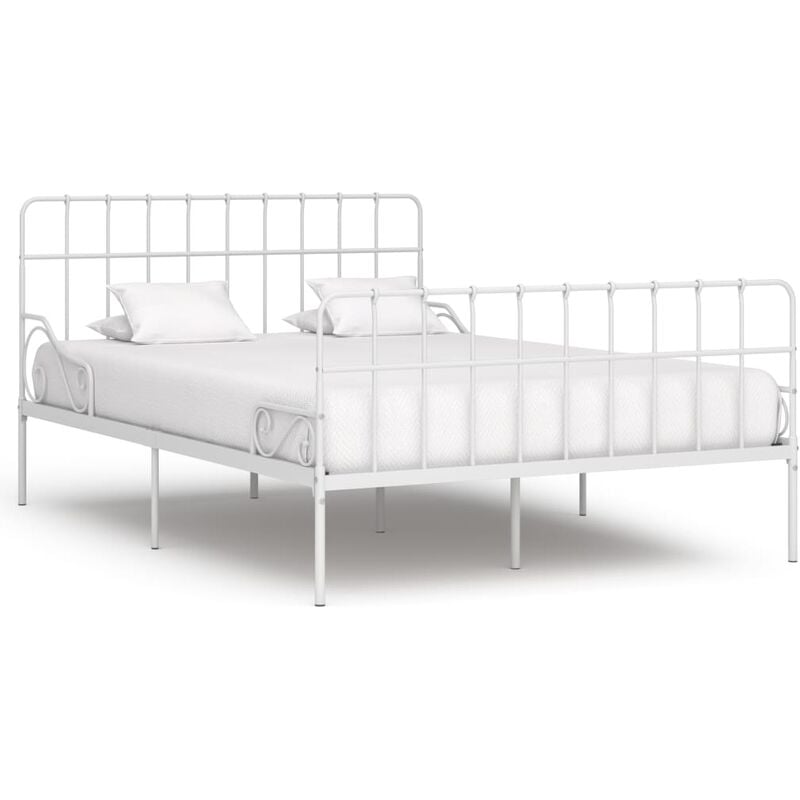 

Estructura de cama con somier metal blanco 160x200 cm