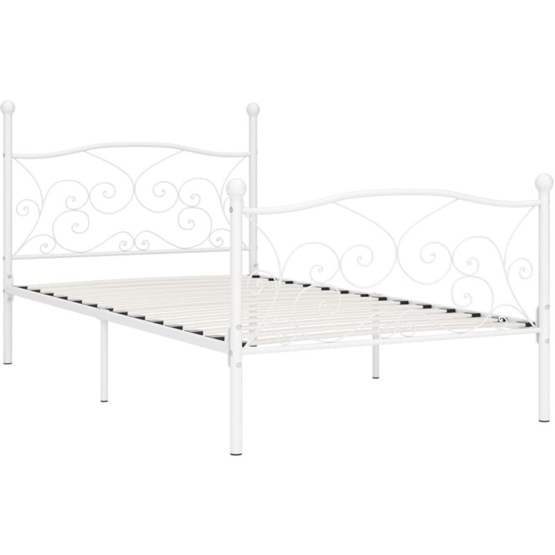 

Estructura de Cama con Somier Metal Blanco 90x200 cm - Blanco - Vidaxl