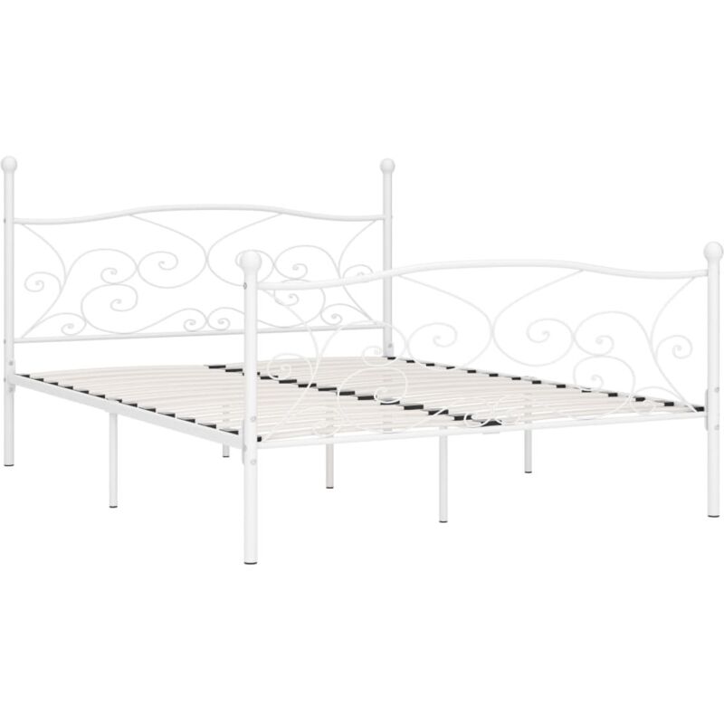 

Estructura de Cama con Somier Metal Blanco 200x200 cm - Blanco - Vidaxl