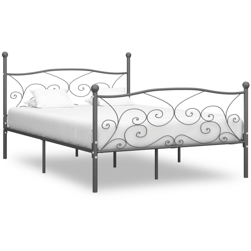 

Estructura de Cama con Somier Metal Gris 200x200 cm - Gris - Vidaxl
