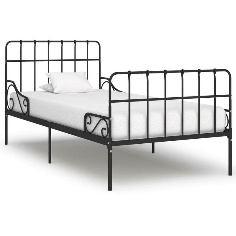

Estructura de cama con somier metal negro 100x200 cm