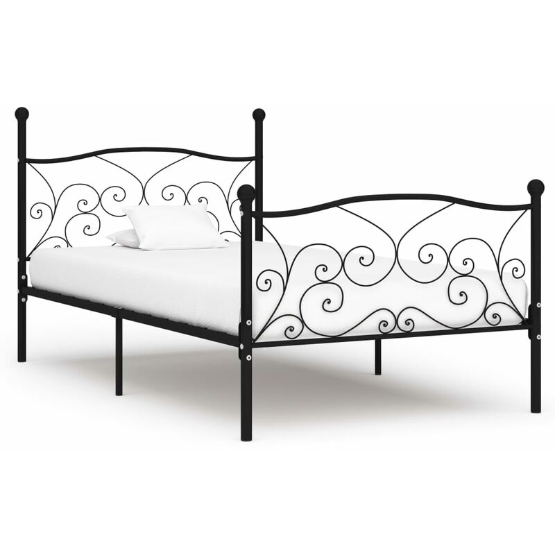 

Estructura de cama con somier metal negro 100x200 cm - Negro