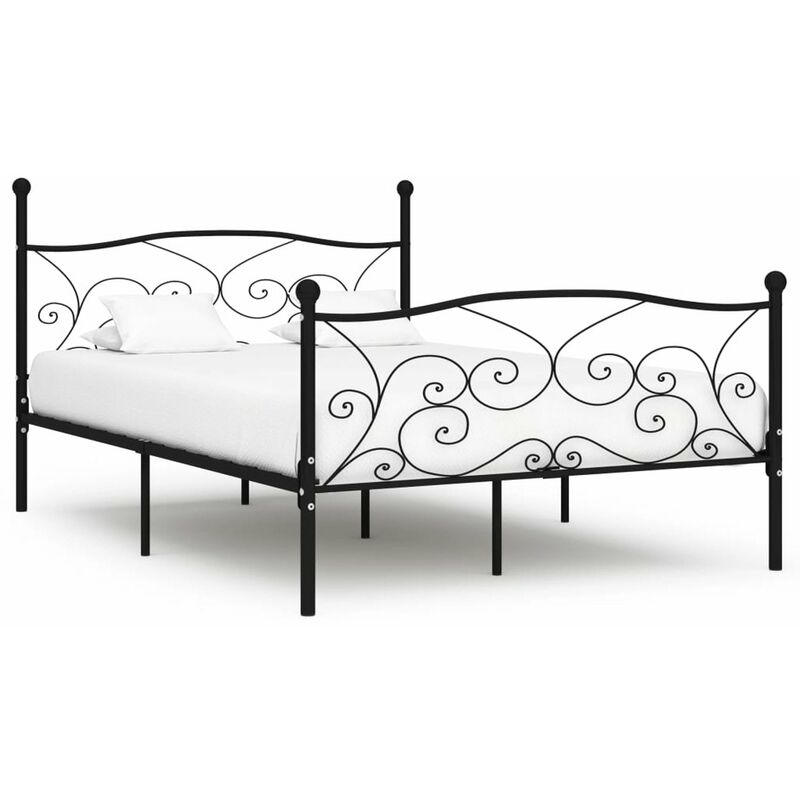 

Estructura de cama con somier metal negro 140x200 cm