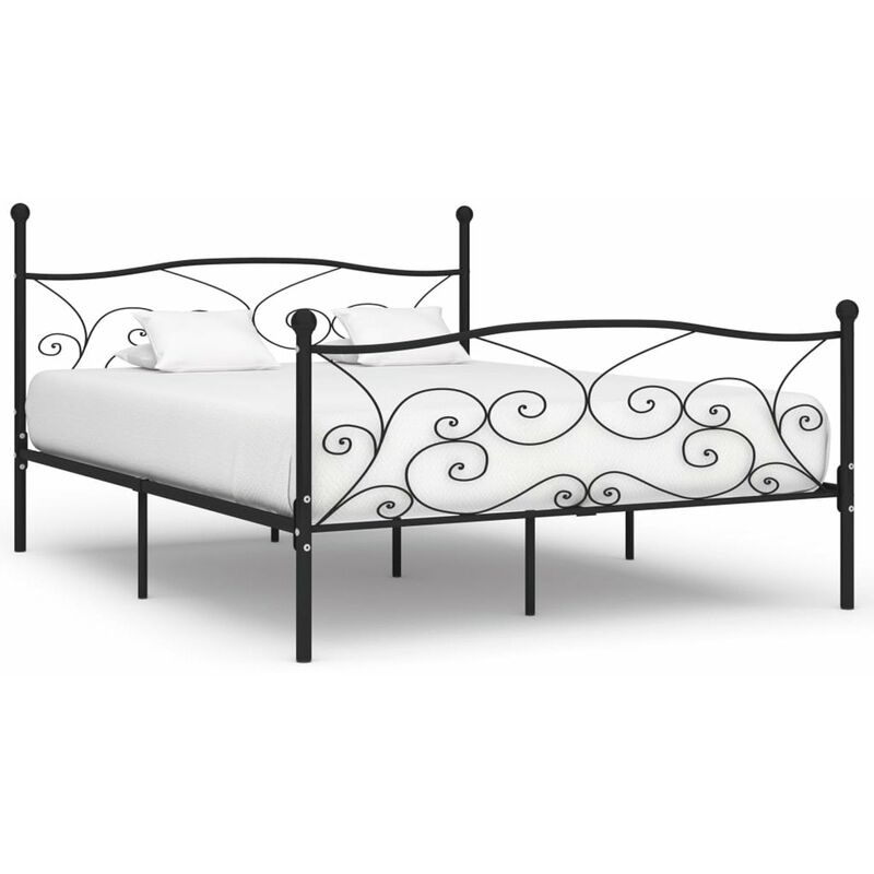 

Estructura de cama con somier metal negro 180x200 cm