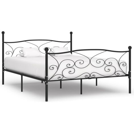 Estructura de cama con somier metal negro 180x200 cm