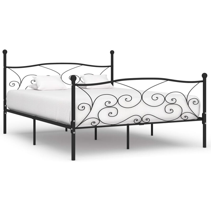 

Estructura de cama con somier metal negro 200x200 cm