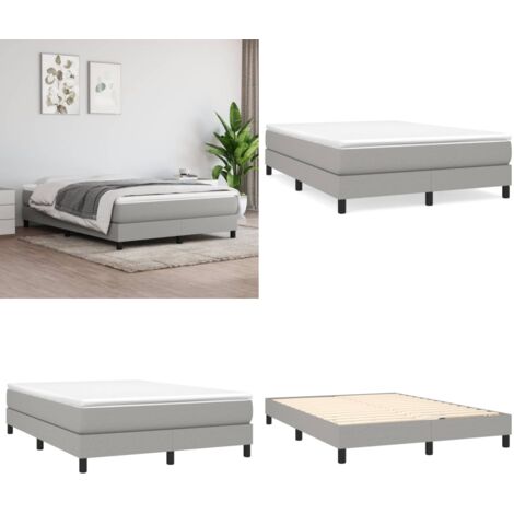 Estructura de cama con somier tela gris claro 140x190 cm - Estructura de cama - Cama gris claro