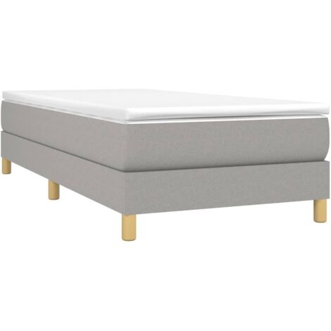 Estructura de cama con somier tela gris claro 90x200 cm vidaXL