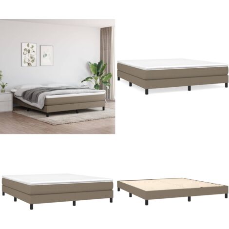 Estructura de cama con somier tela gris taupe 160x200 cm - Estructura de cama - Colchón