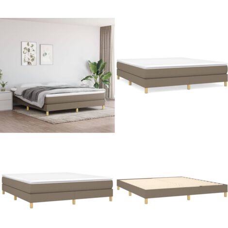 Estructura de cama con somier tela gris taupe 160x200 cm - Estructura de cama - Colchón