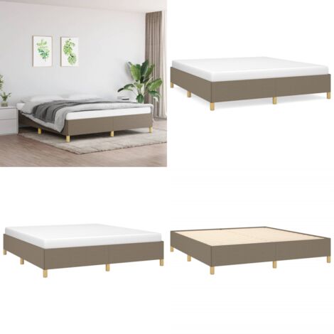 Estructura de cama con somier tela gris taupe 160x200 cm - Estructura de cama - Colchón