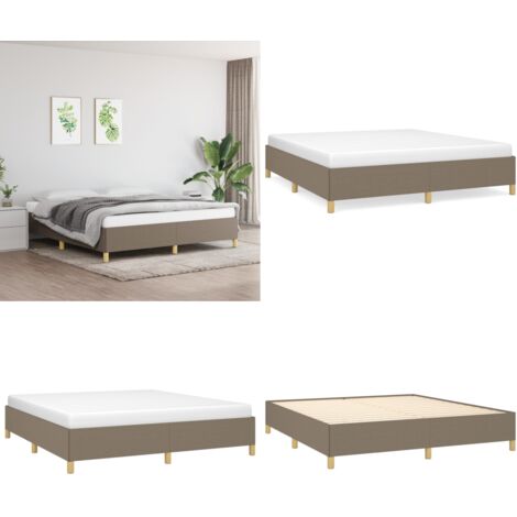 Estructura de cama con somier tela gris taupe 180x200 cm - Estructura de cama - Colchón