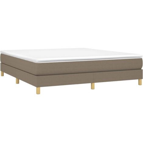 Estructura de cama con somier tela gris taupe 180x200 cm vidaXL