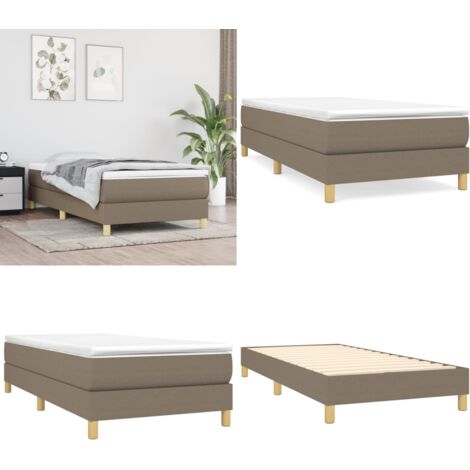 Estructura de cama con somier tela gris taupe 90x190 cm - Estructura de cama - Colchón