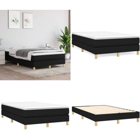 Estructura de cama con somier tela negro 120x200 cm - Estructura de cama - Colchón