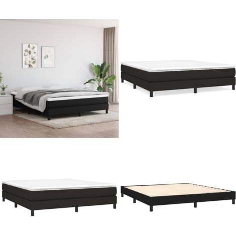 Estructura de cama con somier tela negro 180x200 cm - Estructura de cama - Cama con patas