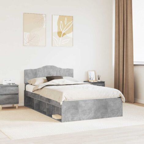 Estructura de cama Concreto 120 x 190 cm Madera de pino macizo