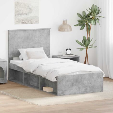 Estructura de cama Concreto 90 x 200 cm Madera de pino macizo
