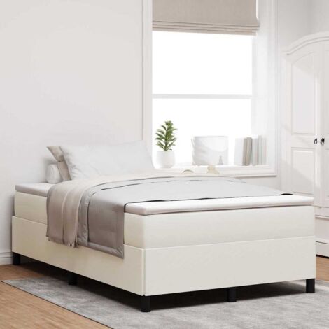 Estructura de cama Crema 120 x 190 cm Telas de pana
