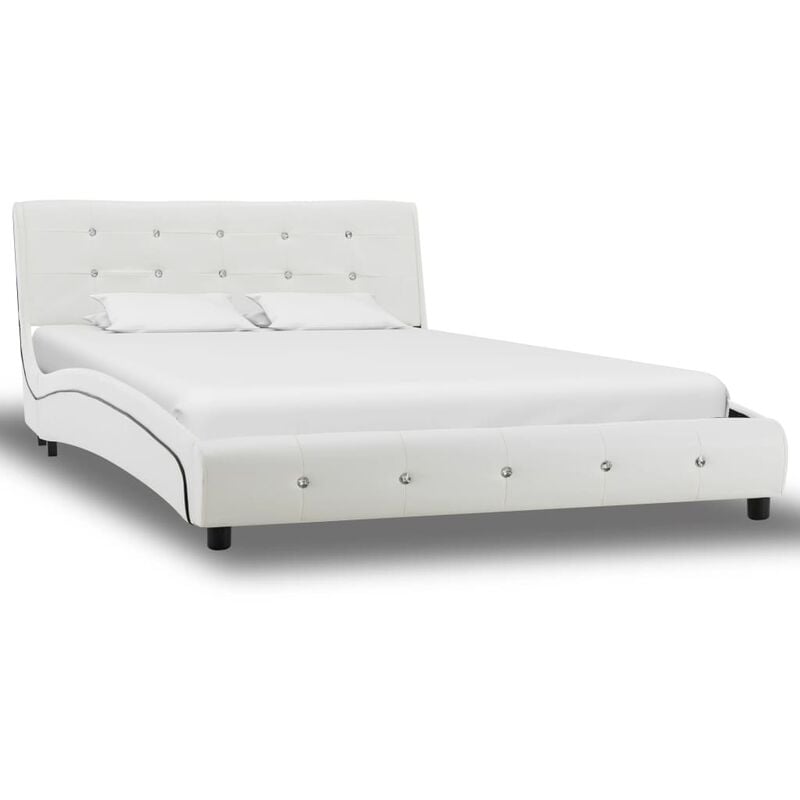 

Estructura de cama cuero sintético blanco 120x200 cm