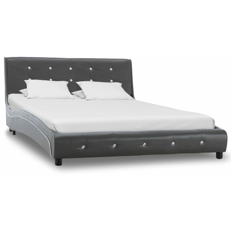 

Estructura de cama cuero sintético gris 120x200 cm