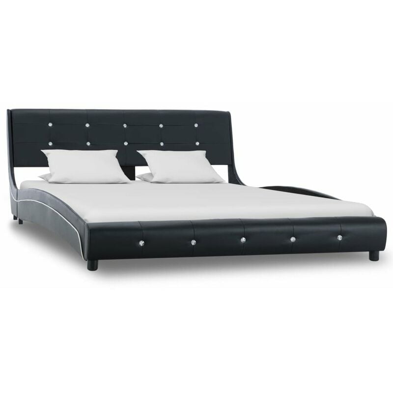 

Estructura de cama cuero sintetico negra 135x190 cm
