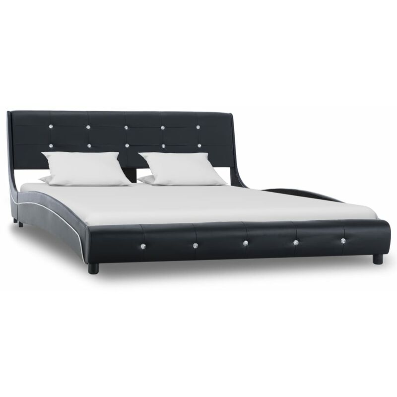 

Estructura de cama cuero sintético negra 135x190 cm