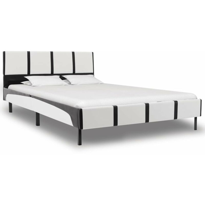 

Estructura de cama cuero sintetico negra y blanca 135x190 cm
