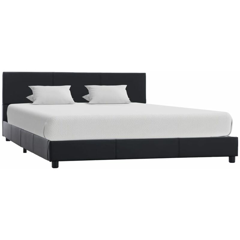 

Estructura de cama cuero sintético negro 160x200 cm