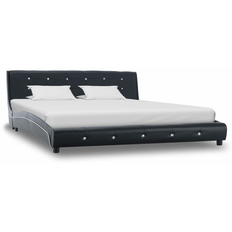 

Estructura de cama cuero sintético negro 160x200 cm