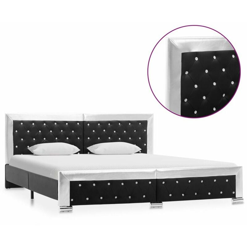 

Estructura de cama cuero sintetico negro 180x200 cm