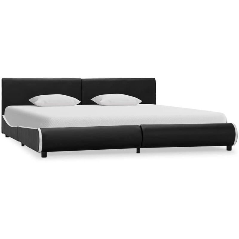 

Estructura de cama cuero sintético negro 180x200 cm