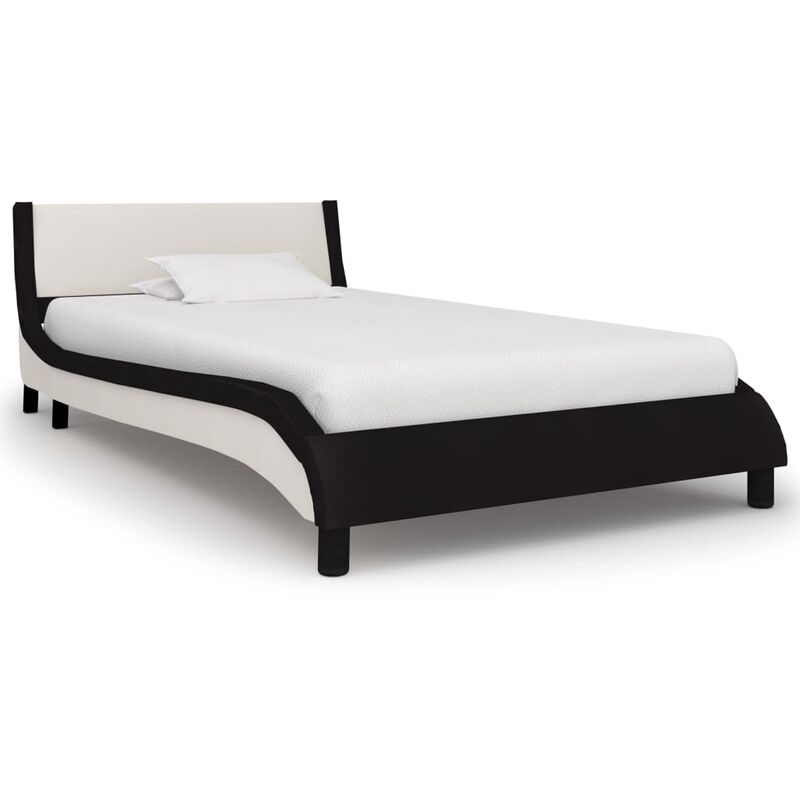 

Estructura de Cama Cuero Sintético Negro y Blanco 90x200 cm - Negro - Vidaxl