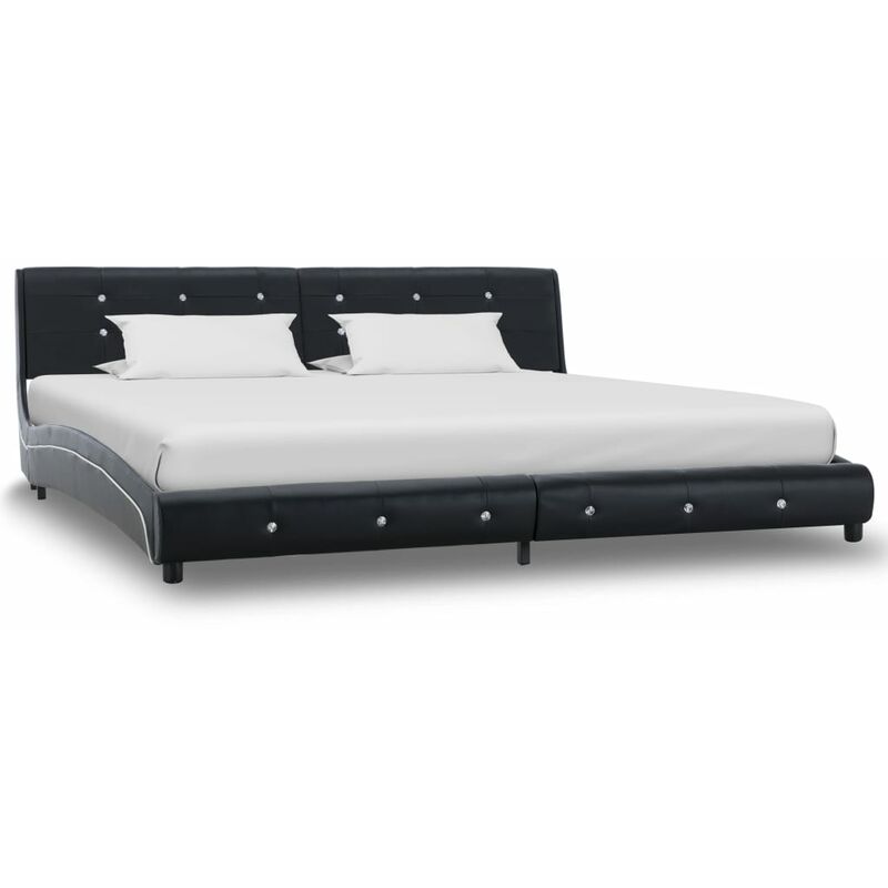 

Estructura de cama cuero sintético negro 180x200 cm - Negro