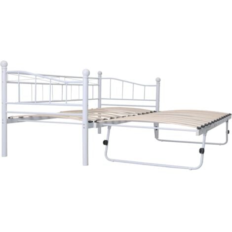 Estructura de cama de acero blanco 180x200/90x200 cm vidaXL