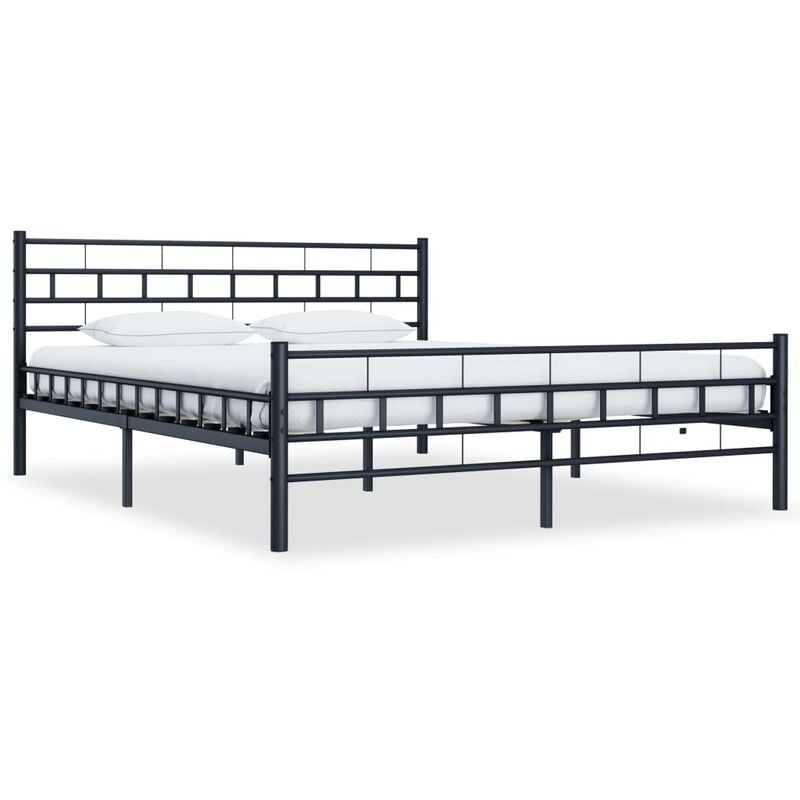 

Estructura de cama de acero negra 140x200 cm