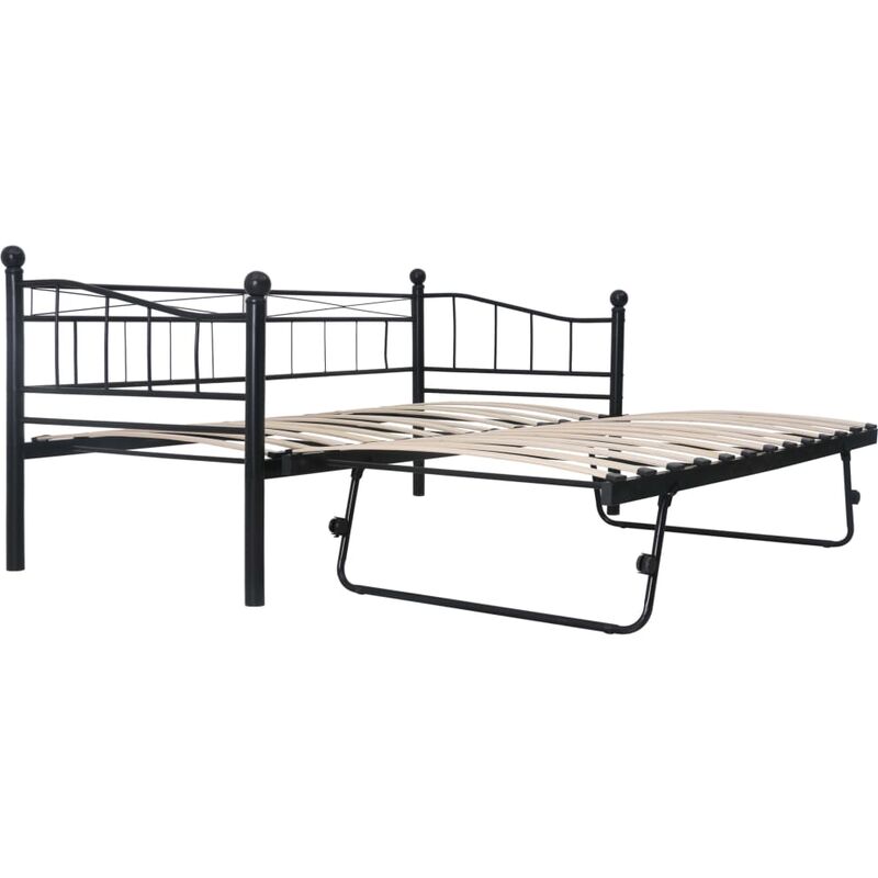 

Estructura de Cama de Acero 180x200/90x200 cm Negra - Negro - Vidaxl