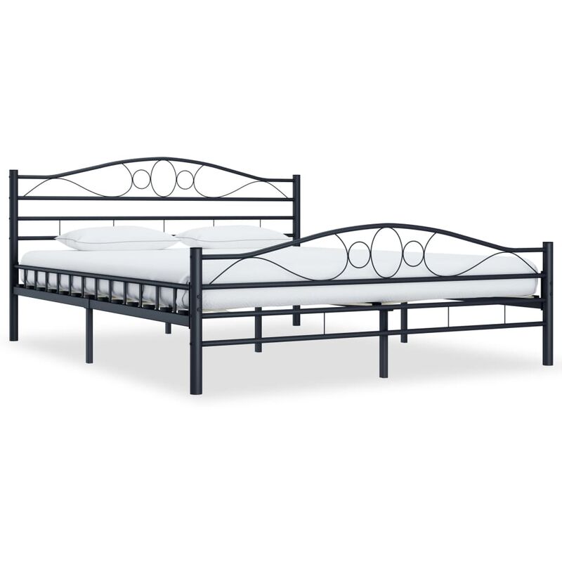 

Estructura de cama de acero negra 180x200 cm