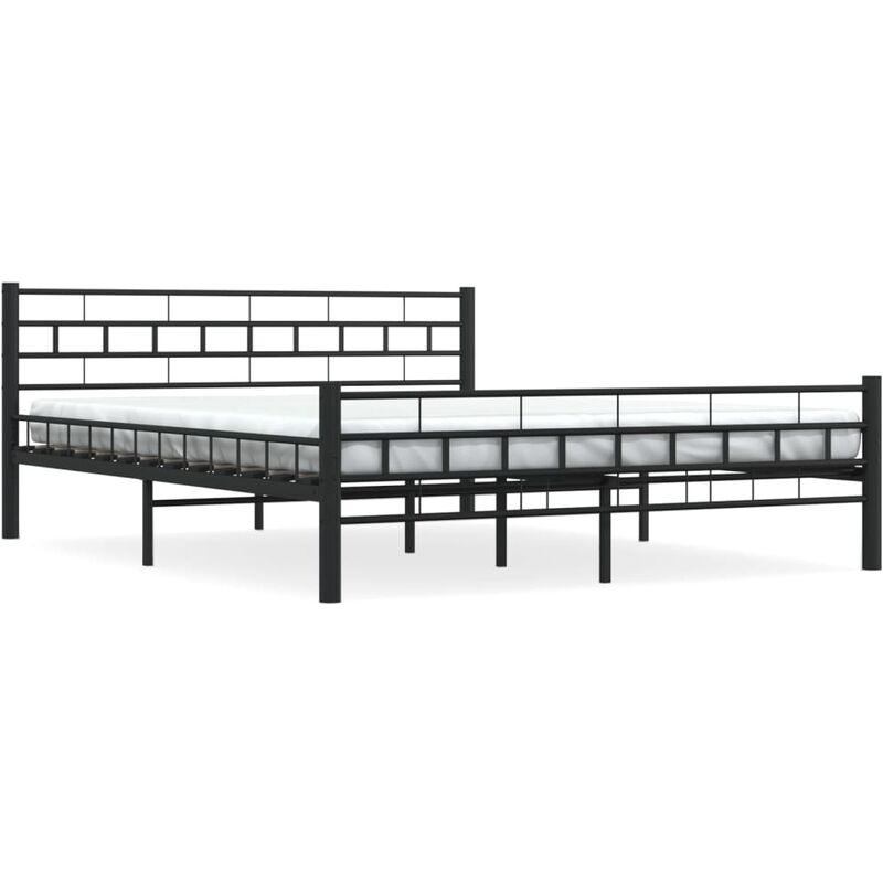 

Estructura de cama de acero negro 160x200 cm - Negro