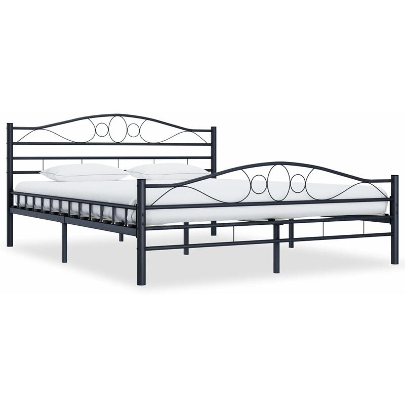 

Estructura de cama de acero negro 200x200 cm