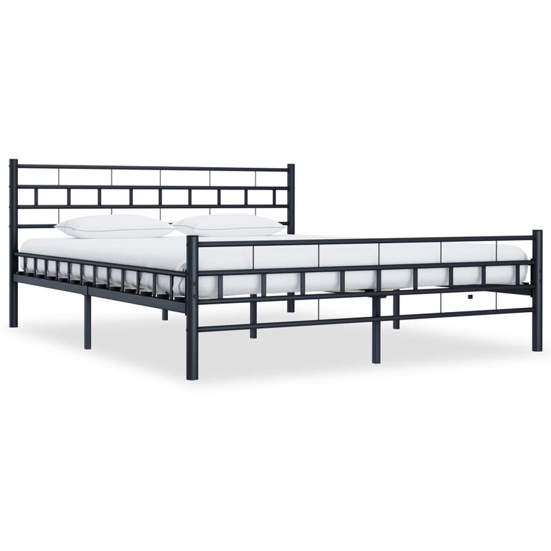 

Estructura de cama de acero negro 200x200 cm
