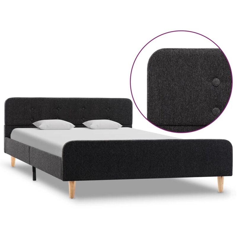 

Estructura de cama de arpillera gris oscuro 120x200 cm
